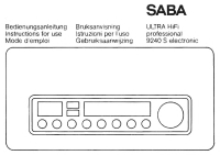 Saba 9240S - Owners Manual